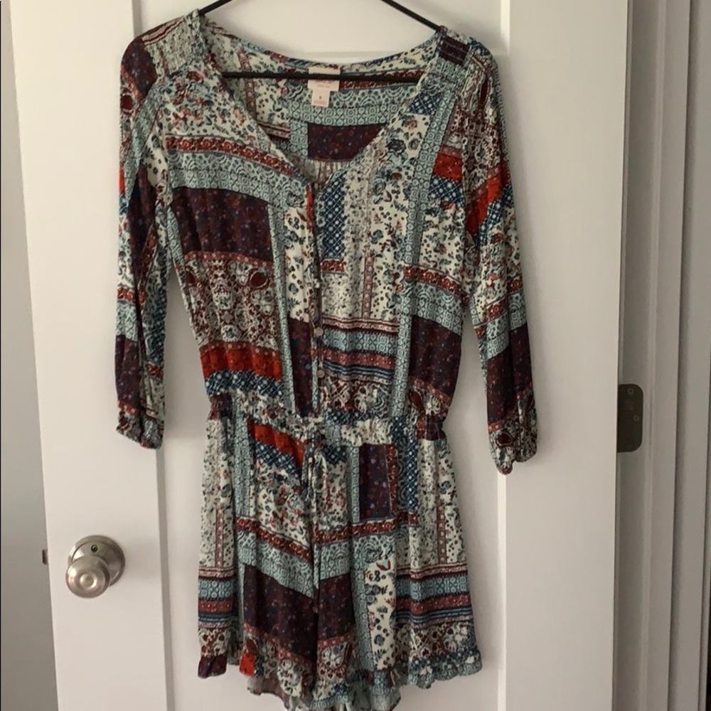 Plaid quarter length sleeve/shirt romper!